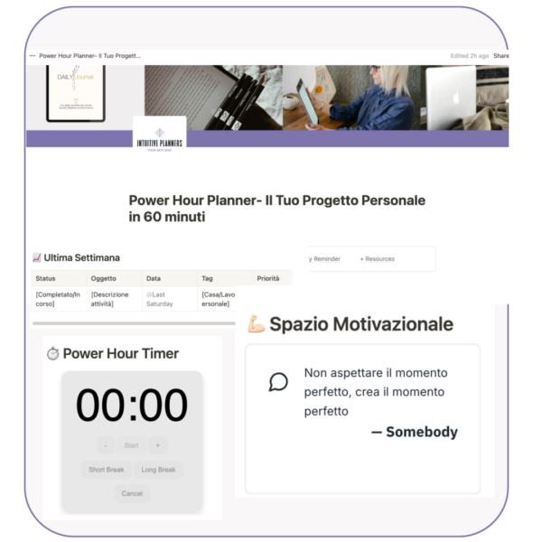 Power Hour Planner: Il Tuo Progetto Personale in 60 Minuti